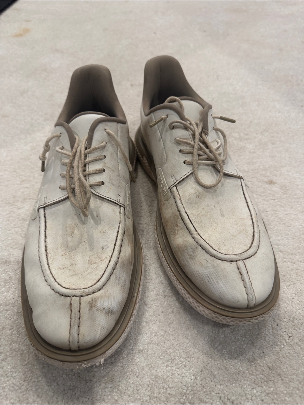 G/FORE Men's Lace-Up Sneakers in Off-White and Tan